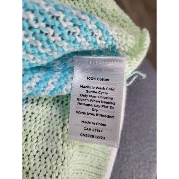 Talbots Women's XL Lightweight Knit Sweater Rainbow Stripe Beach Brunch Travel - Picture 6 of 6